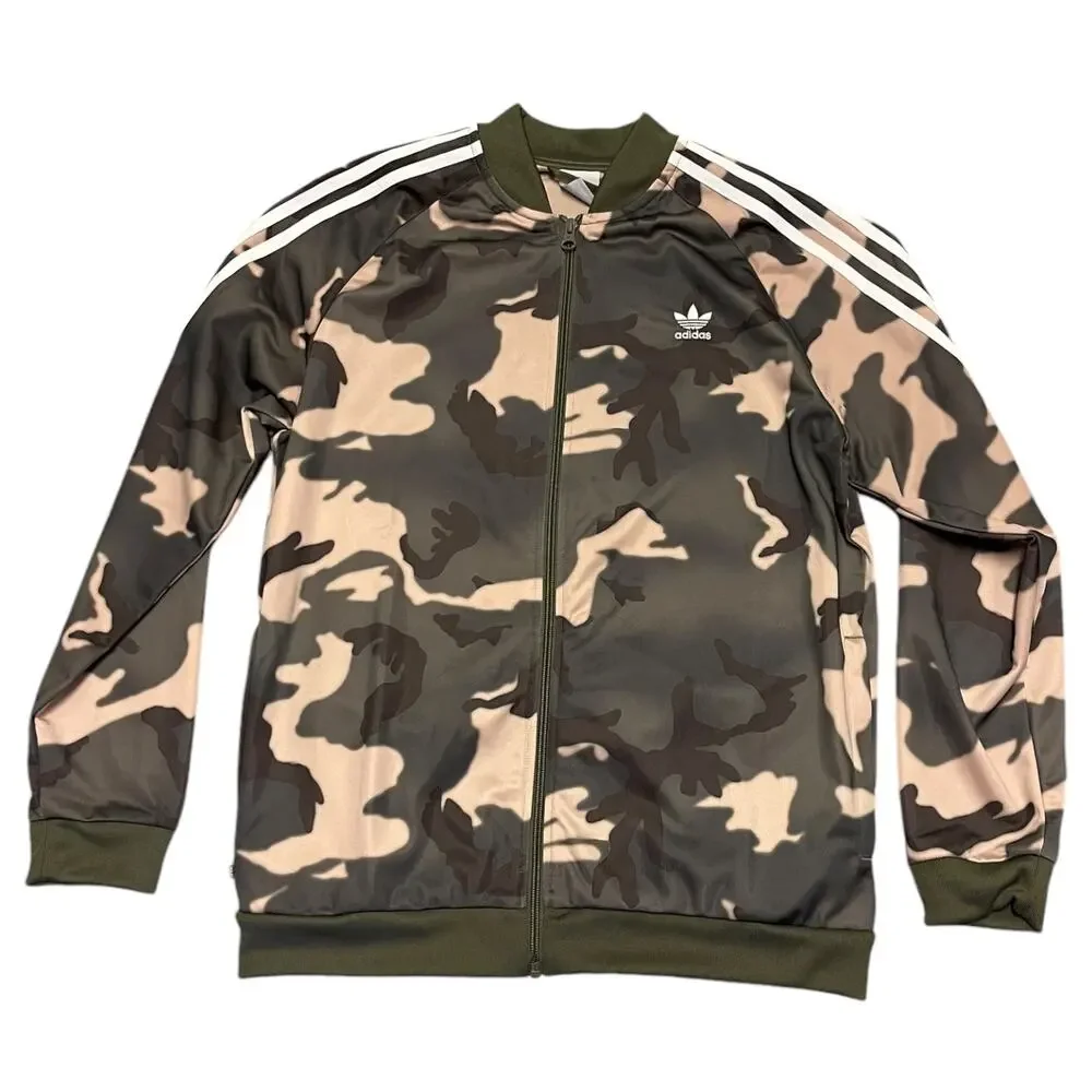 Adidas Boys Camouflage Magic Beige Tracksuit Jacket Size X-Large